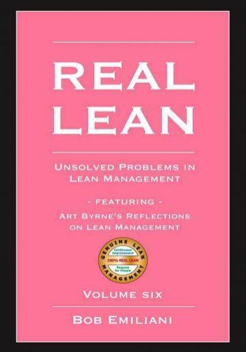 Real Lean, Unsolved Problems in Lean Management by Bob Emiliani